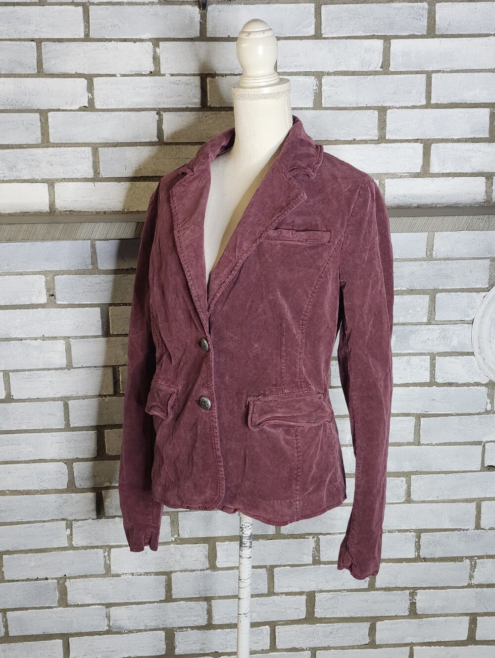 • Free People Bryon Corduroy Retro Blazer Jacket Mulberry Purple Preppy Medium